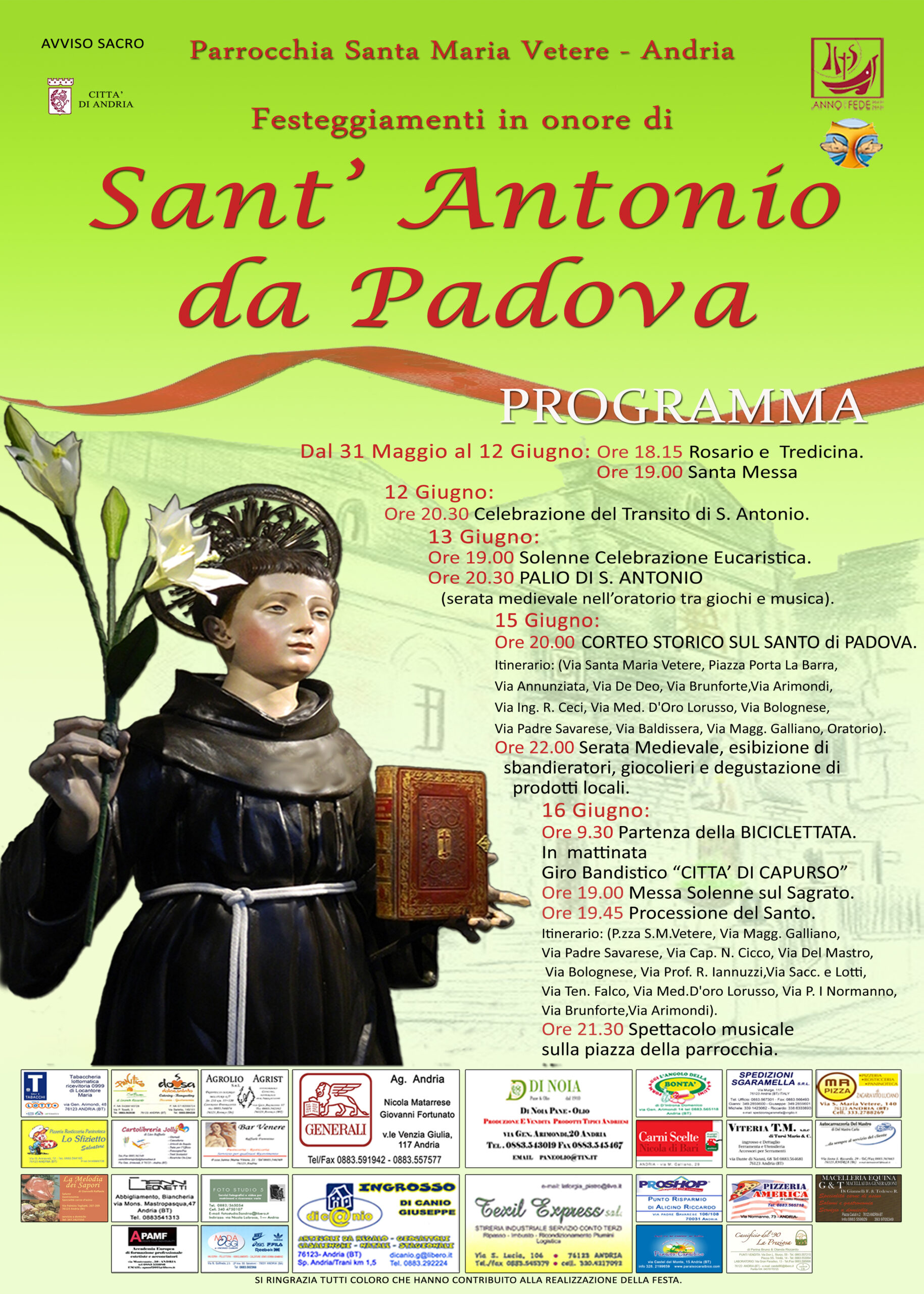 locandina festa sant'antonio edizione 2013 andria