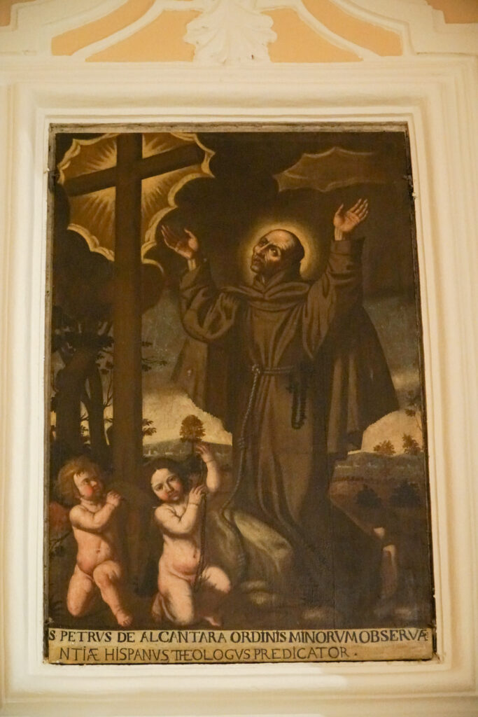 tela di di S.Pietro d'Alcàntara posta sulla parete destra dell'altare. Restaurata (2018) dallo studio di restauro Iaccarino-Zingaro di Andria
