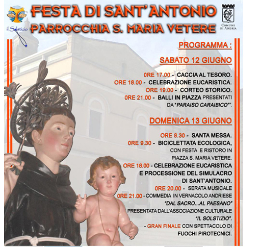 Locandina Festa Sant'Antonio 2010 Santa Maria Vetere Andria