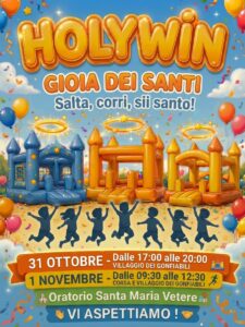 Holywin 2026: Torna all’Oratorio della parrocchia Santa Maria Vetere la Festa della Gioia dei Santi